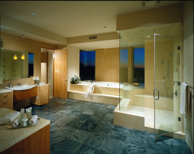 Picture of large modern bathroom in the desert house
