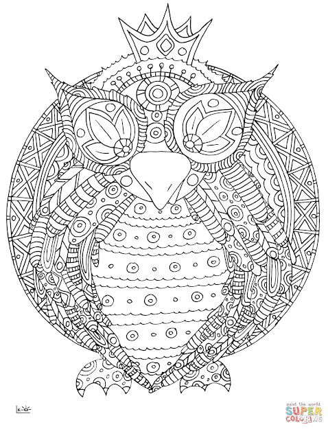 Click The Owl With Tribal Pattern Coloring Pages To View Printable Version  Or Color It Online Patible With Ipad And Android Tablets