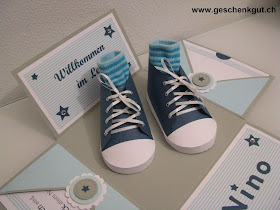 Geldgeschenk Gutschein Babyschuhe
