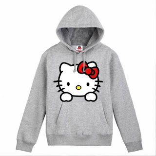 Kumpulan Model Jaket Hello Kitty Terbaru Wara Abu-Abu