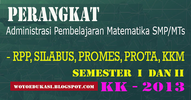 Perangkat Pembelajaran Matematika SMP/MTs. Kelas VII Kurikulum 2013 Semester 1 dan 2