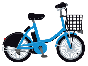 シェア自転車のイラスト（青）