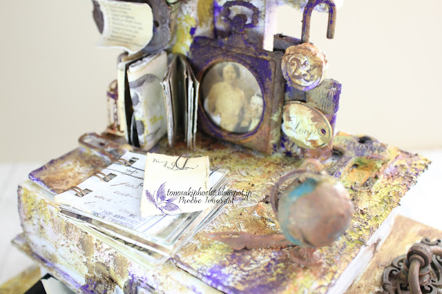 Mixed Media altered drawer by Phoebe Tonosaki