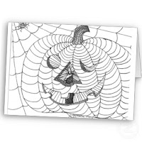 Black And White Halloween Pumpkin Cards