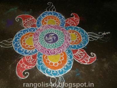 Swastik Rangolis for Diwali