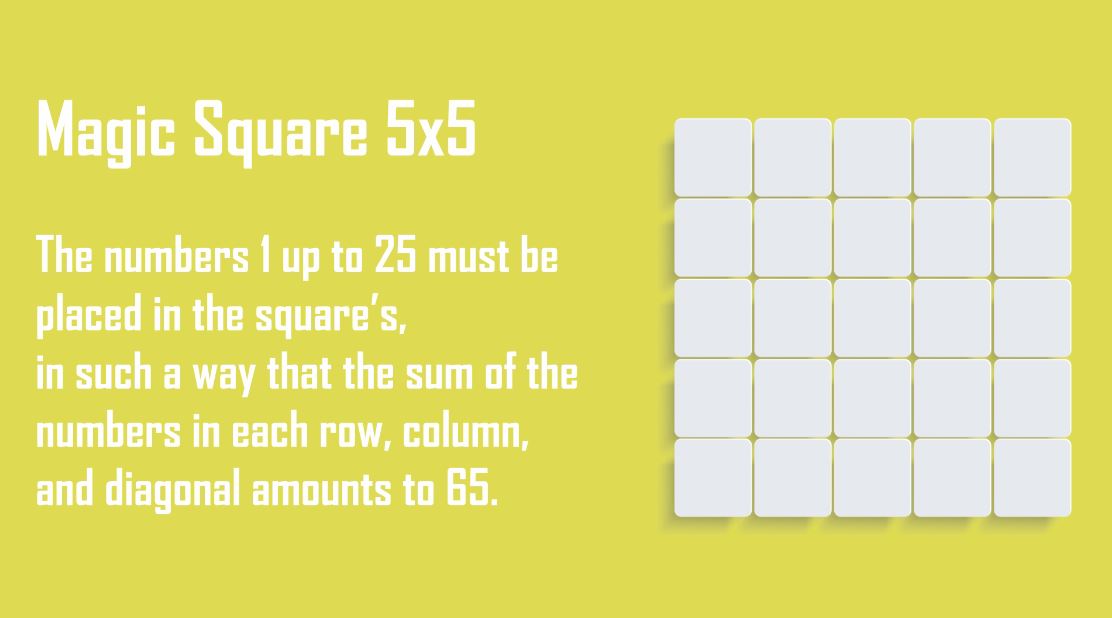5*5 Magic Square | Magic Cube, Puzzle and Solution.