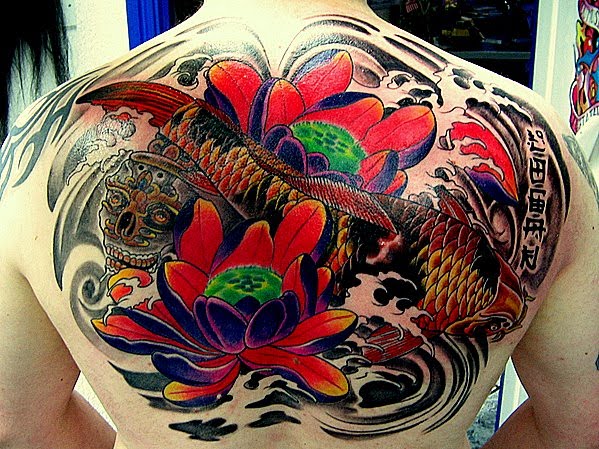 Therefore tattoos that represent koi fish often show them splashing in the 