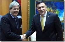 Paolo Gentiloni e Fayez al Serraj