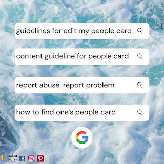 GUIDELINES FOR PEOPLE CARD