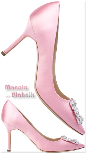 ♦Manolo Blahnik pink bejeweled Hangisi pumps #manoloblahnik #shoes #pink #pantone #brilliantluxury