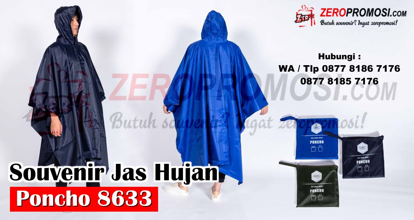 Jas hujan poncho polos jumbo ponco warna GRC 8633, Jktumbrella Jas hujan poncho polos jumbo GRC 863, Jas Hujan Ponco Bahan Parasut Polos 8633, jaket hujan poncho 8633