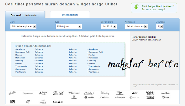 Harga tiket pesawat lebaran 2013
