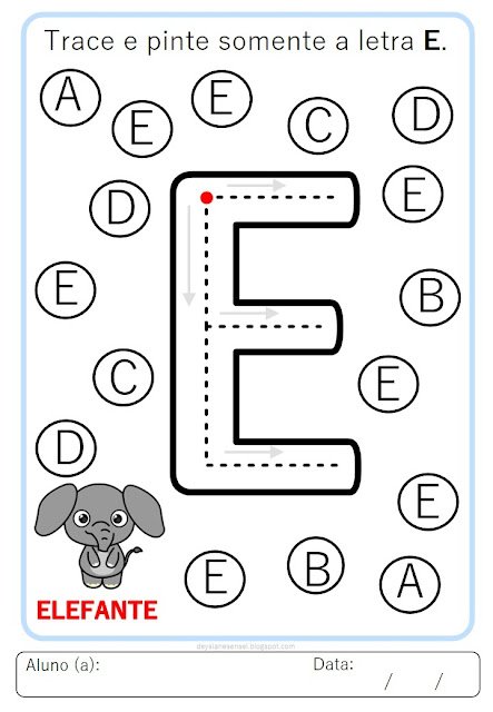 Alfabeto bastão para tracejar colorir imprimir com figuras em pdf. Deysiane Sensei