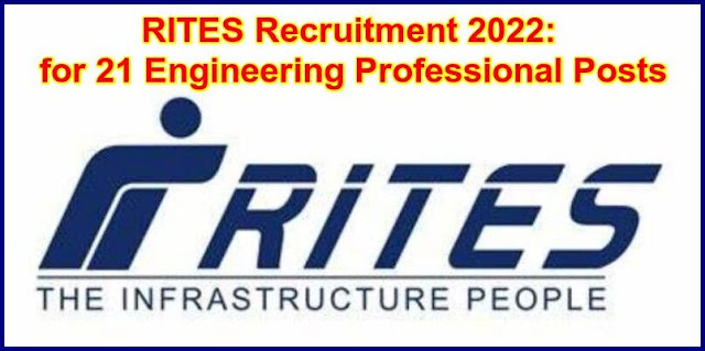 RITES Recruitment 2022: for 21 Engineering Professional Posts Last Date June 1 Check Here