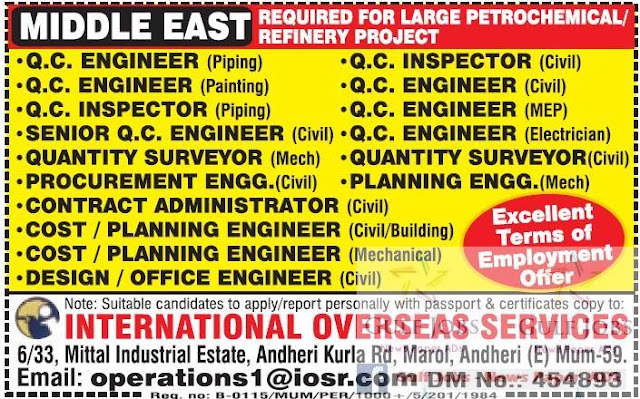 Large Petrochemical Refinery jobs Middle East