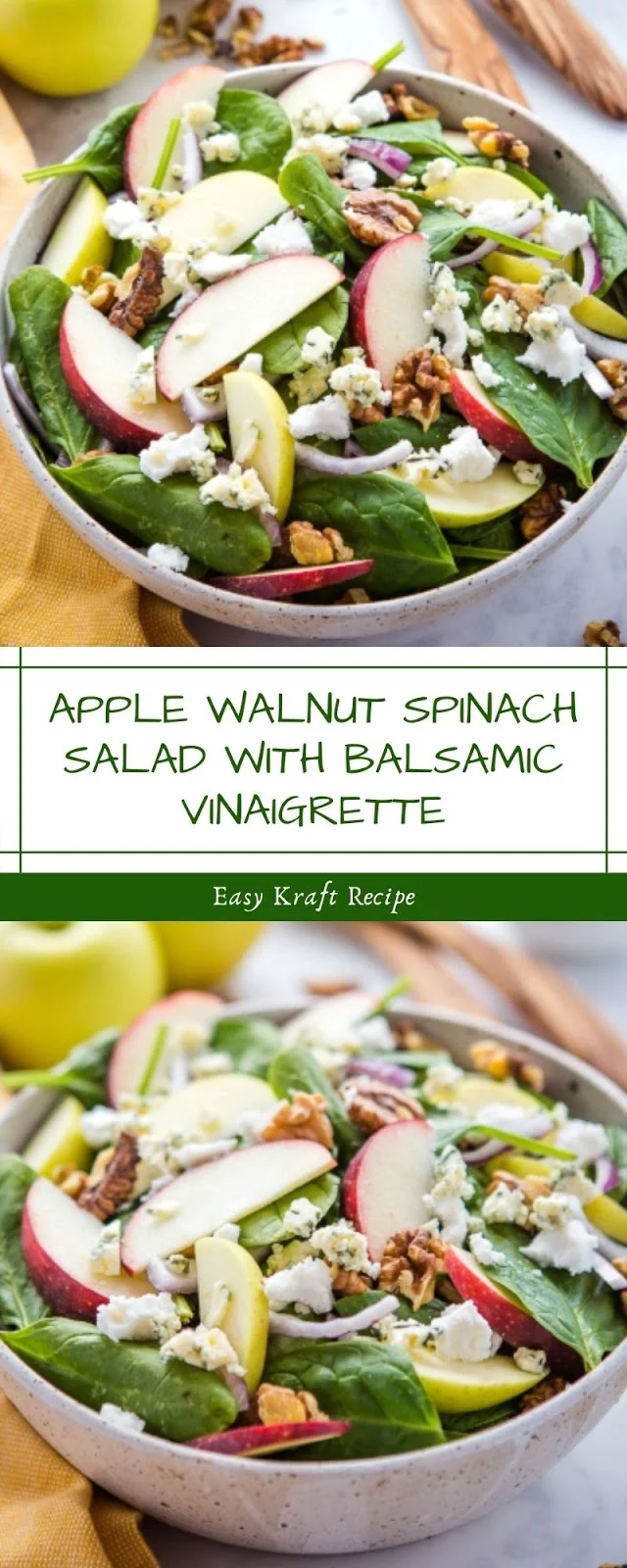 APPLE WALNUT SPINACH SALAD WITH BALSAMIC VINAIGRETTE