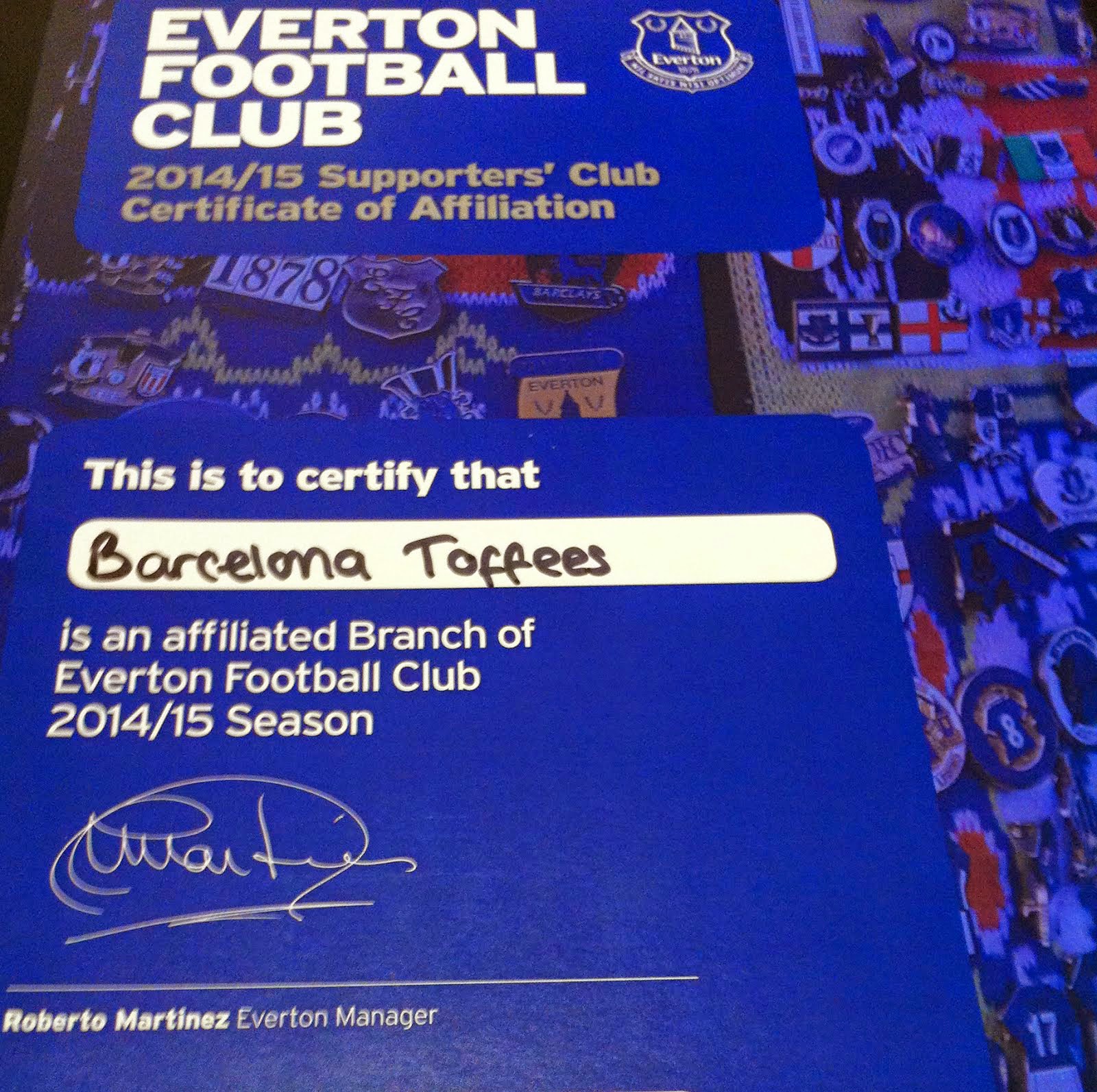 We're an affiliated Branch of Everton FC