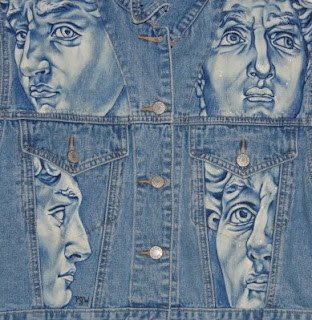 David on a denim jacket