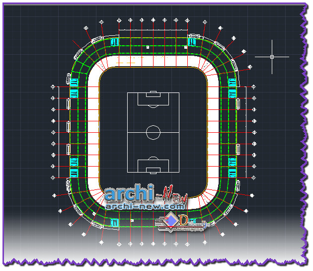 Full file football stadium dwg Archi new Free Dwg file 