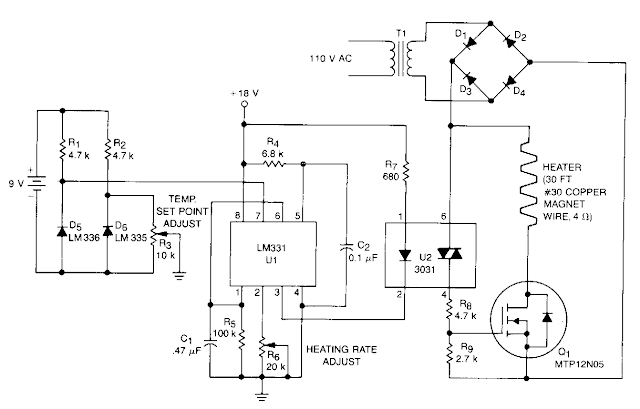 Simple Proportional-Temperature-Controller Circuit Diagram