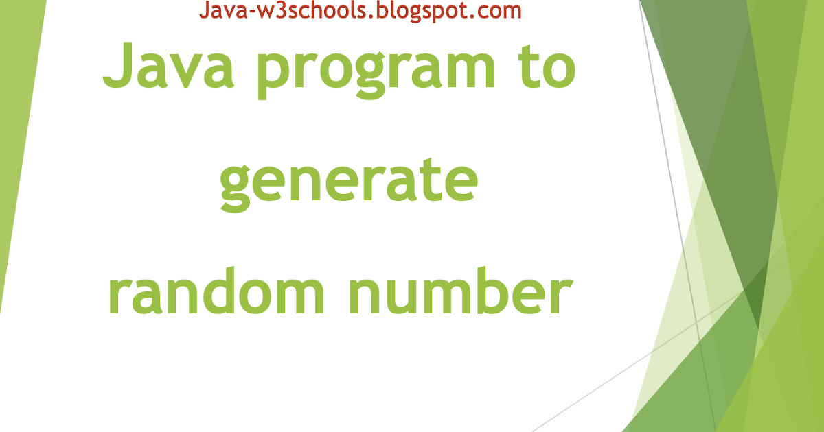Java program to generate random number using Random.nextInt(), Math ...