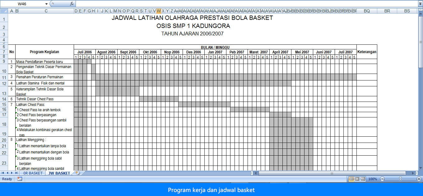 Contoh Program Kerja dan Jadwal Ekstrakulikuler Olahraga 