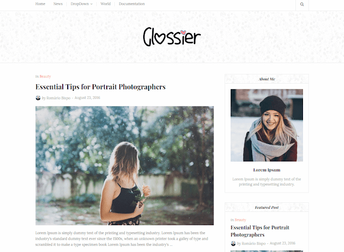 Glossier Clean Blogger Template   