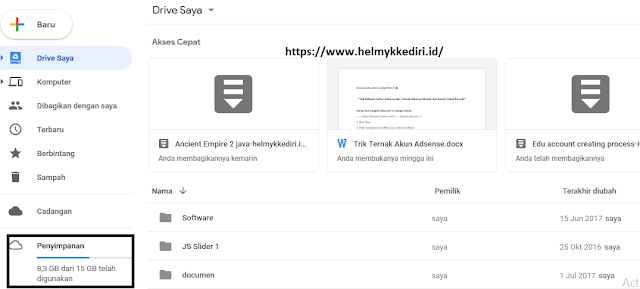 penyimpanan google drive penuh