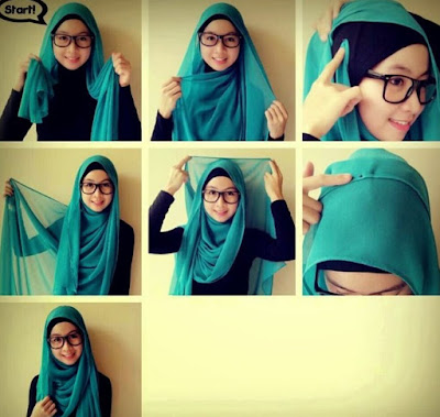 Tutorial Hijab Segi Empat Simple Dan Modis 2015