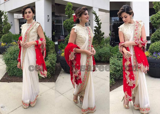 Tapsee Latest Lehenga Saree