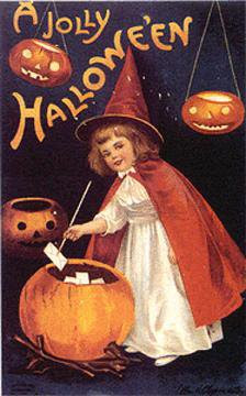 Template antique halloween postcards free