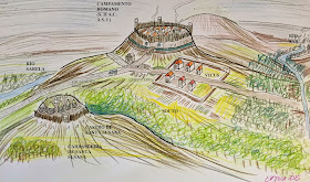 Illustration by E.V.Pita (2015) / ¿La Catedral de Santiago fue construida sobre un campamento romano?  Por E.V.Pita  http://evpitabooks.blogspot.com/2015/03/estudio-la-catedral-de-santiago-fue.html