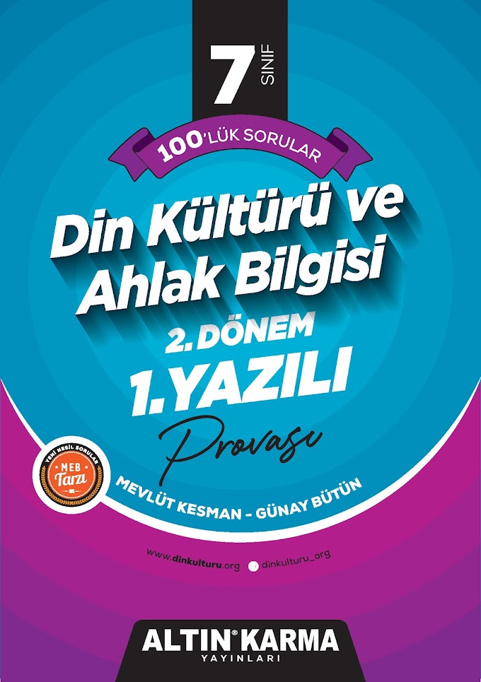 7.Sınıf Din Kültürü ve Ahlak Bilgisi 2.Dönem 1.Yazılı