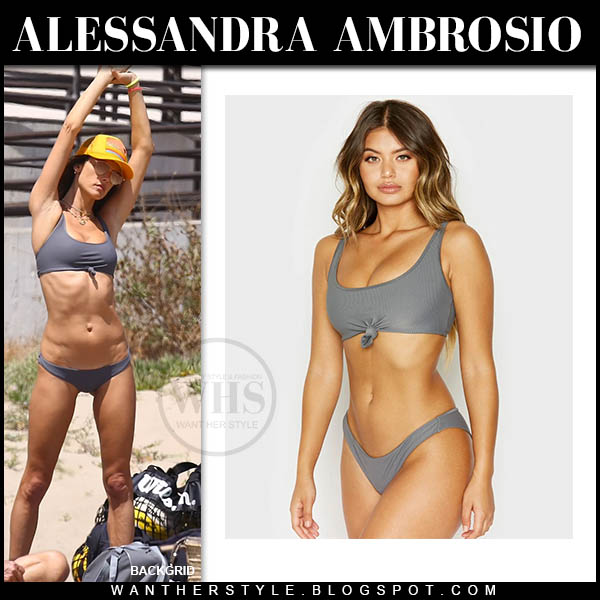 Alessandra Ambrosio in grey bikini Frankies