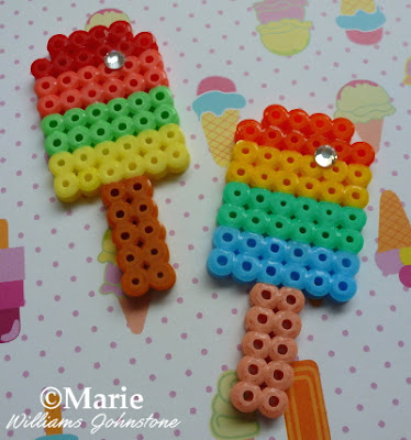 finished popsicle patterns and designs in rainbow colors