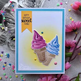 Sunny Studio Stamps: Two Scoops Ice Cream Birthday Card by Mirella