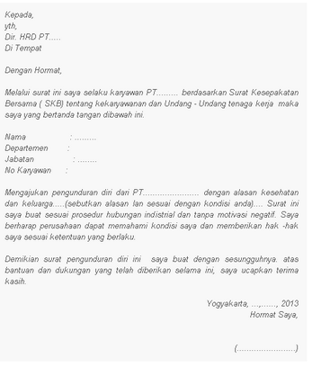 Contoh Surat Pengunduran Diri Untuk Menikah - Simak Gambar 