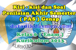 Soal PAS / UKK Kelas 6 Semester 2 Kurikulum 2013 