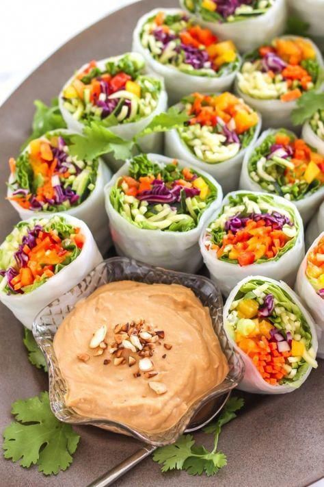 Loaded Veggie Summer Rolls with Cashew Tahini Dip - vegan + gluten free || Eat Spin Run Repeat #healthyappetizers Loaded Veggie Summer Rolls with Cashew Tahini Dip - vegan + gluten free || Eat Spin Run Repeat #healthyappetizers