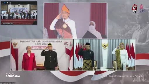 Sekda Bersama Forkopimda Kota Payakumbuh  Ikuti Upacara Peringatan Hari Lahir Pancasila Tahun 2022