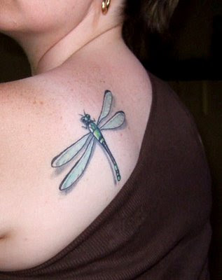 The most sought after colours for dragonfly tattoos are black, grey, blue, 
