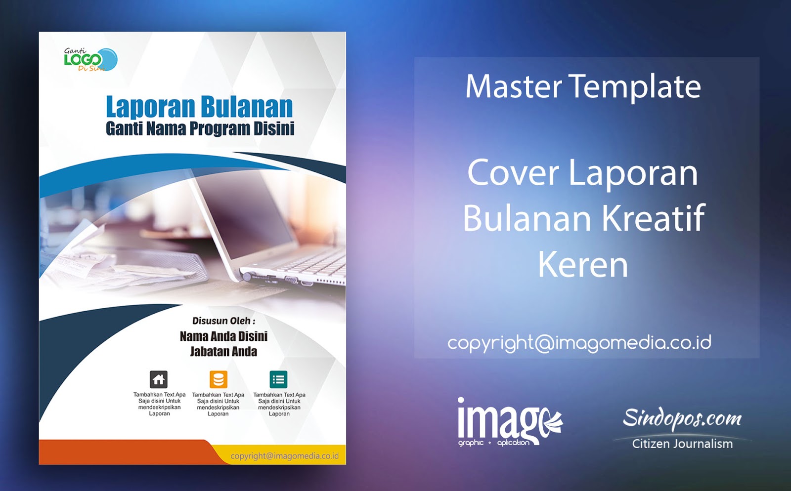 Download Template Desain Cover Laporan  Bulanan Kreatif 