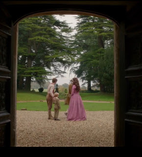 Francis and Elizabeth Poldark in front of Trenwith with Geoffrey Charles season 2