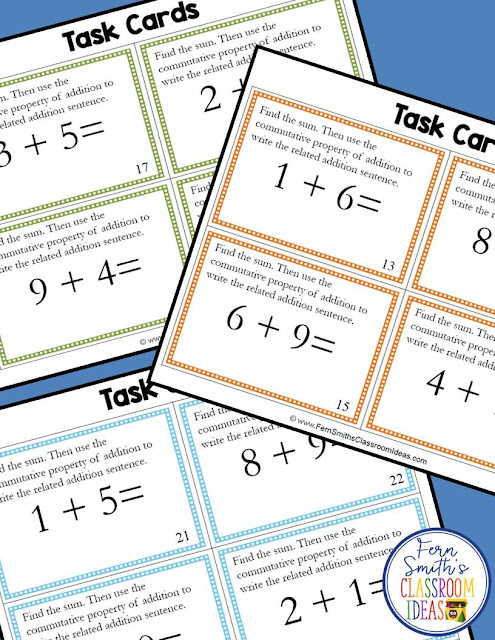 Are You Teaching the Commutative Property of Addition? Lessons, Tips and Resources to Help You! You will love how easy it is to prepare these task cards for your centers, small group work, scoot, read the room, homework, seat work, the possibilities are endless. Your students will enjoy the freedom of task cards while learning and reviewing important skills at the same time! Perfect for review. Students can answer in your classroom journals or the recording sheet. Perfect for an assessment grade for the week. Twenty-Four Commutative Property of Addition Task Cards.