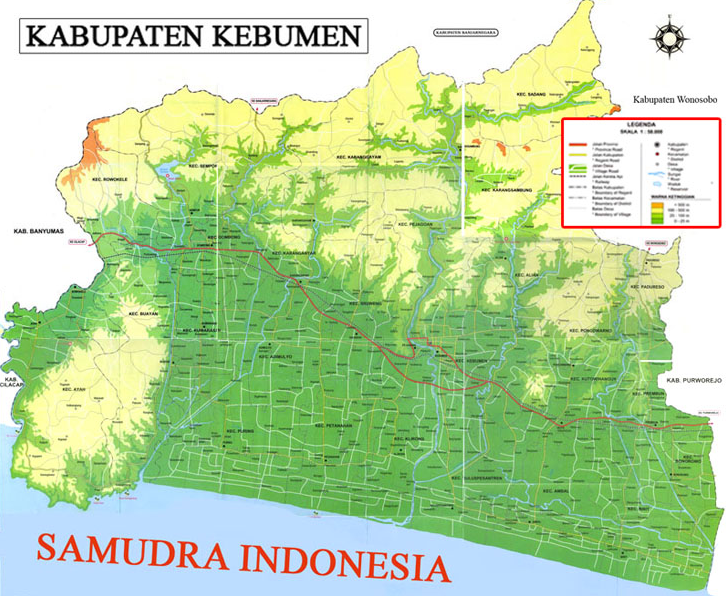 Gambar Peta  Kabupaten Kebumen  Versi Cetak Gambar Peta  