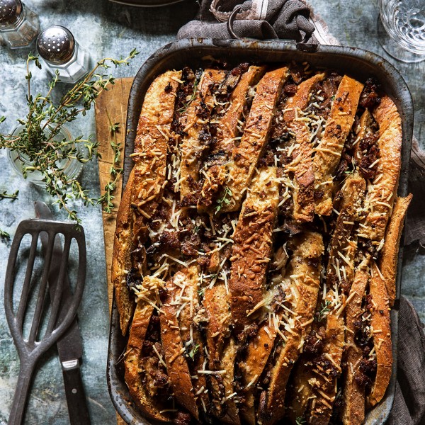 Sausage and Mushroom Bread Pudding 