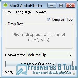 Moo0 AudioEffecter : un logiciel gratuit pour augmenter le volume de vos mp3 (+ d'autres effets)