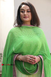Actress Sonia Agarwal Stills in Green Anarkali Dress at Agalya Tamil Movie Launch  0011.jpg