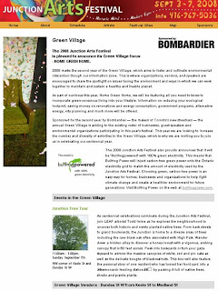 Screenshot: Toronto Junction Arts Festival Green Village 2008 by artjunction.blogspot.com