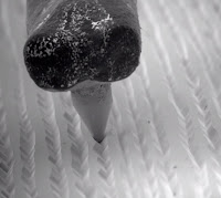 A Look At A Record Groove With An Electronic Microscope image